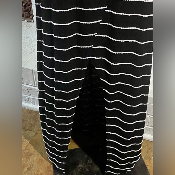 Jessica Simpson Black & White Striped faux wrap Maxi Dress - Picture 8 of 9